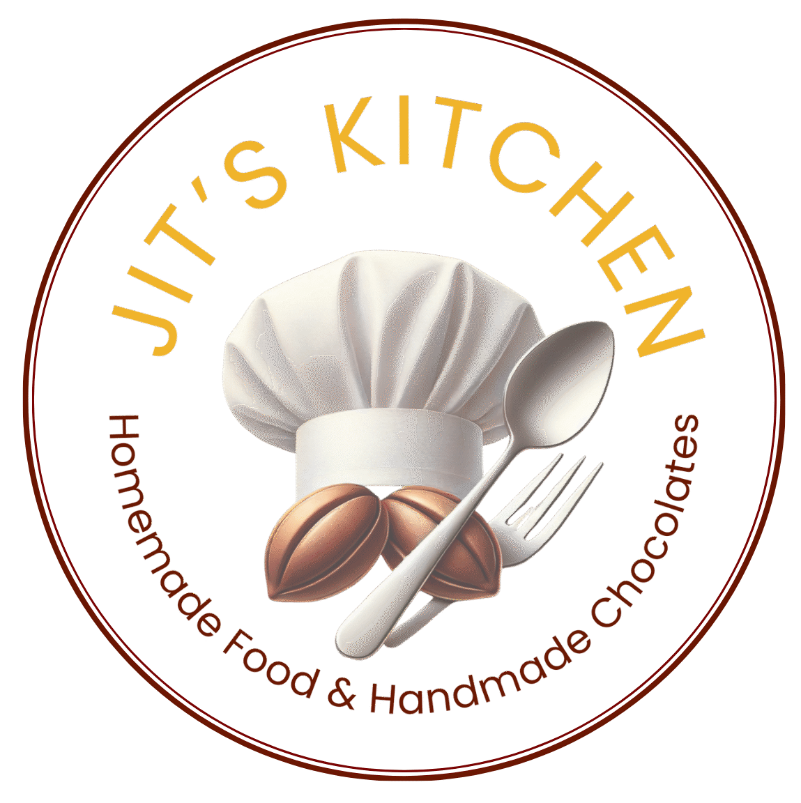 Jit’s Kitchen logo symbolising homemade food and handmade chocolates.